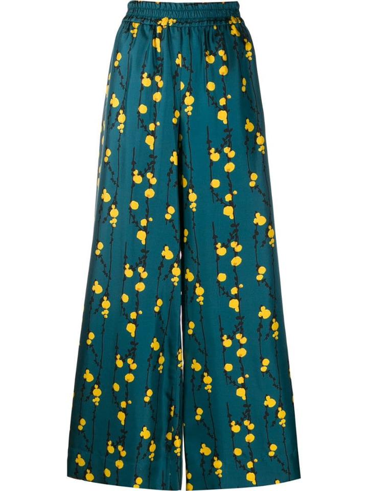 La Doublej Floral Palazzo Pants - Blue