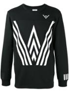 Adidas By White Mountaineering Printed Sweatshirt, Men's, Size: Small, Black, Cotton/polyester