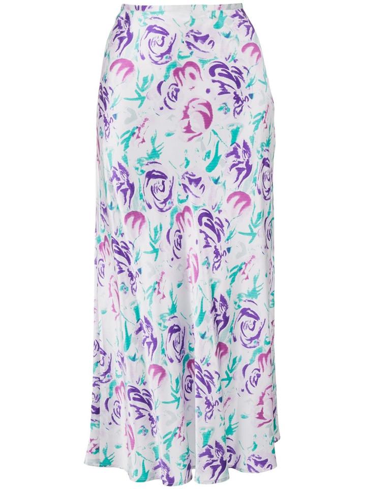 Rixo Kelly Floral Midi Skirt - White