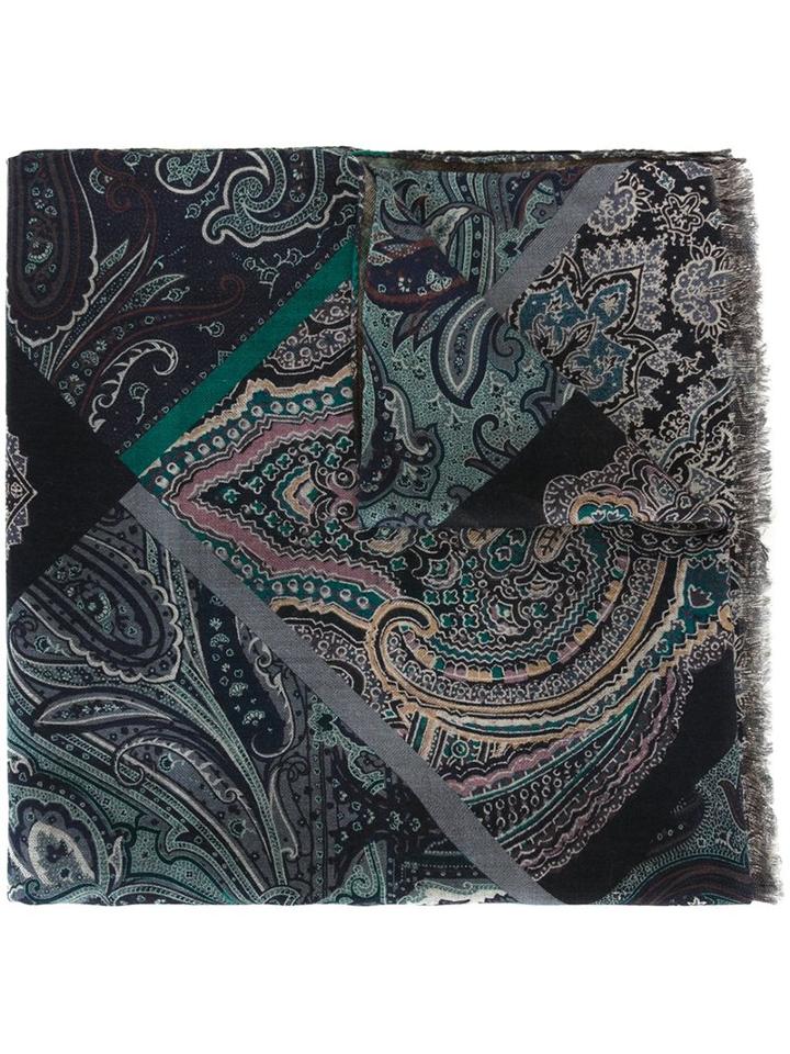 Etro Abstract Print Scarf, Men's, Silk/cashmere