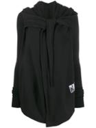 Rick Owens Drkshdw Wrap Style Hoodie Jacket - Black