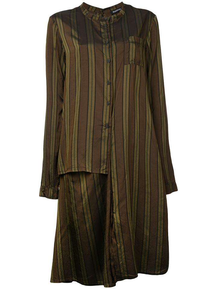 Rundholz - Striped Shirt Dress - Women - Cupro - S, Women's, Brown, Cupro