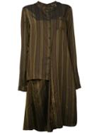 Rundholz - Striped Shirt Dress - Women - Cupro - S, Women's, Brown, Cupro