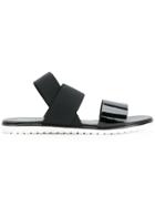 Pollini Contrast Sole Sandals - Black