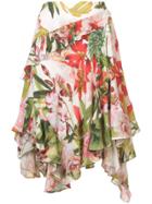 Josie Natori Paradise Floral Ruffle Skirt - Multicolour