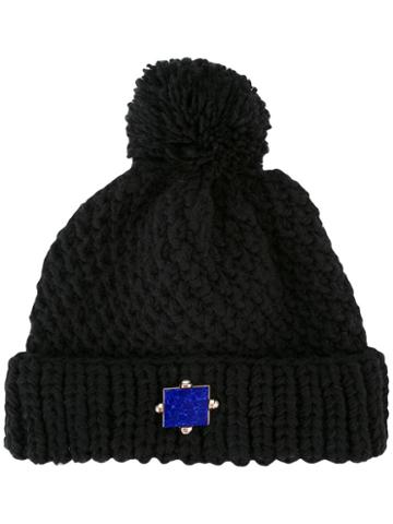 Eshvi Eshvi X 711 Bobble Hat, Women's, Black, Wool