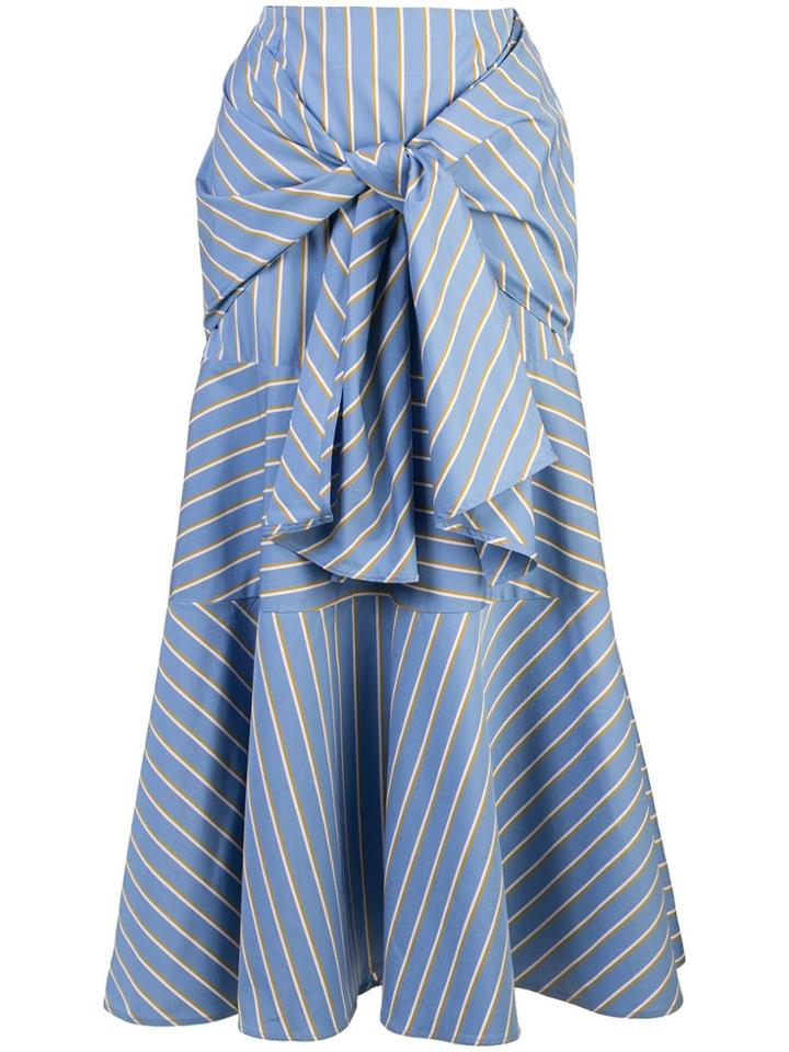 Silvia Tcherassi Striped Midi Skirt - Blue