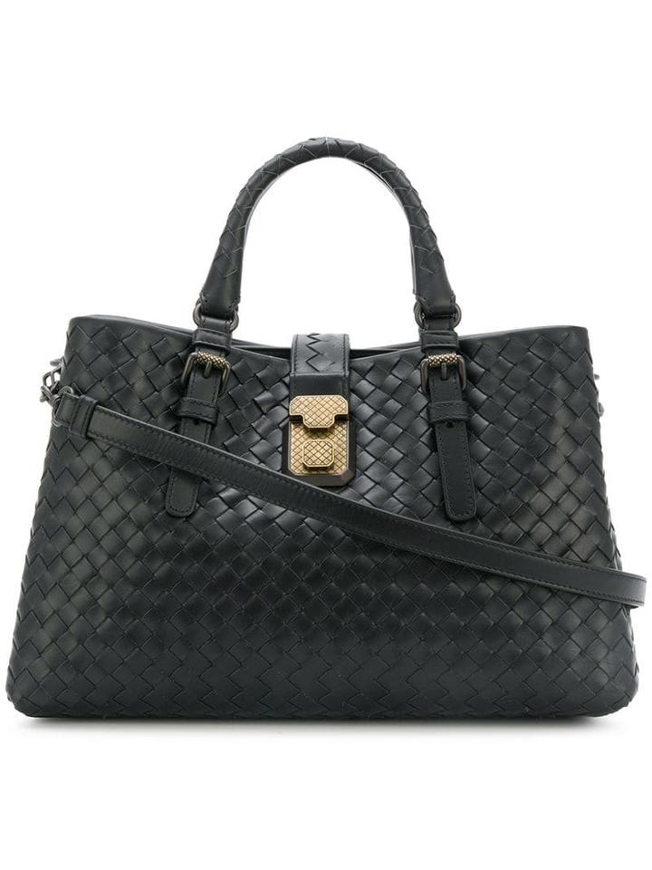 Bottega Veneta Nero Intrecciato Calf Small Roma Bag - Black