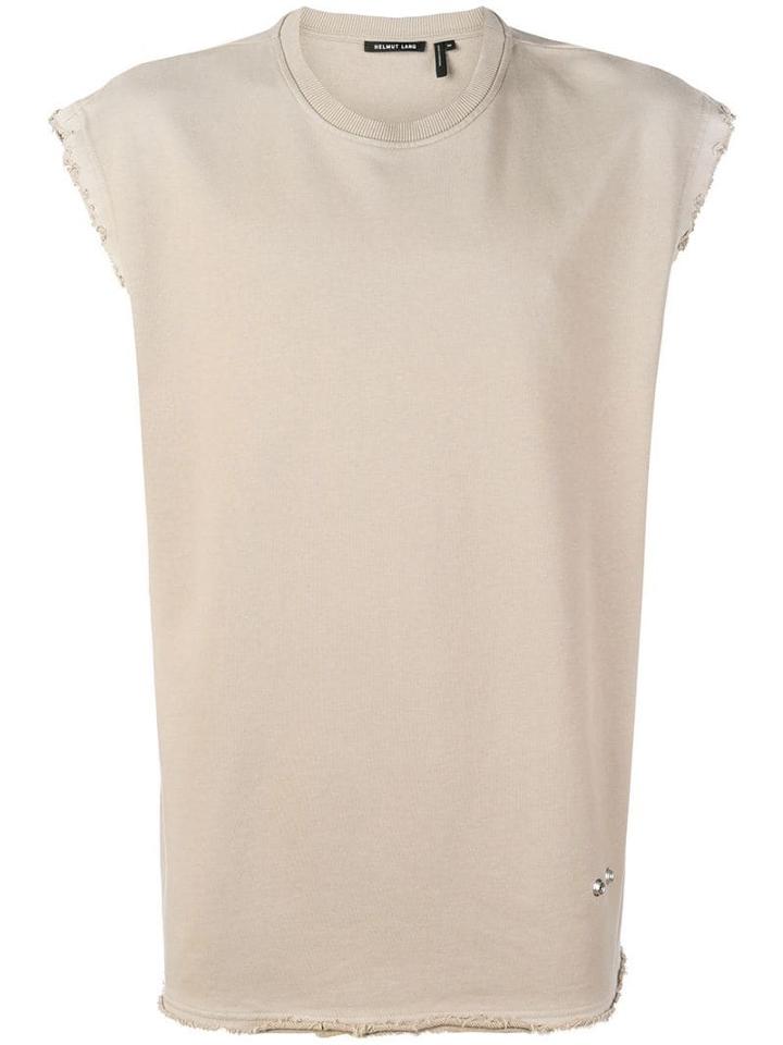 Helmut Lang Raw Edge Sleeveless Sweatshirt - Neutrals