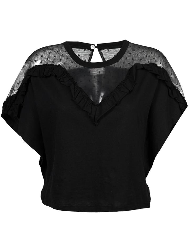Red Valentino Lace Panel Blouse - Black