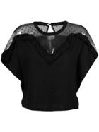 Red Valentino Lace Panel Blouse - Black