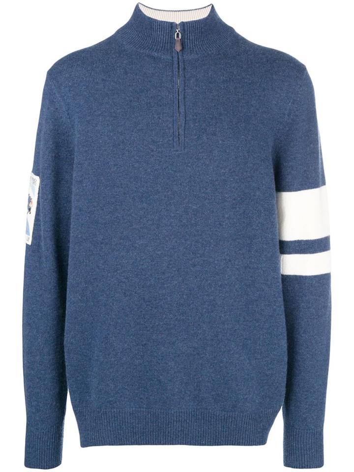 N.peal Ski Badge Half Zip Jumper - Blue