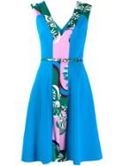 Emilio Pucci Printed Flared Dress - Blue
