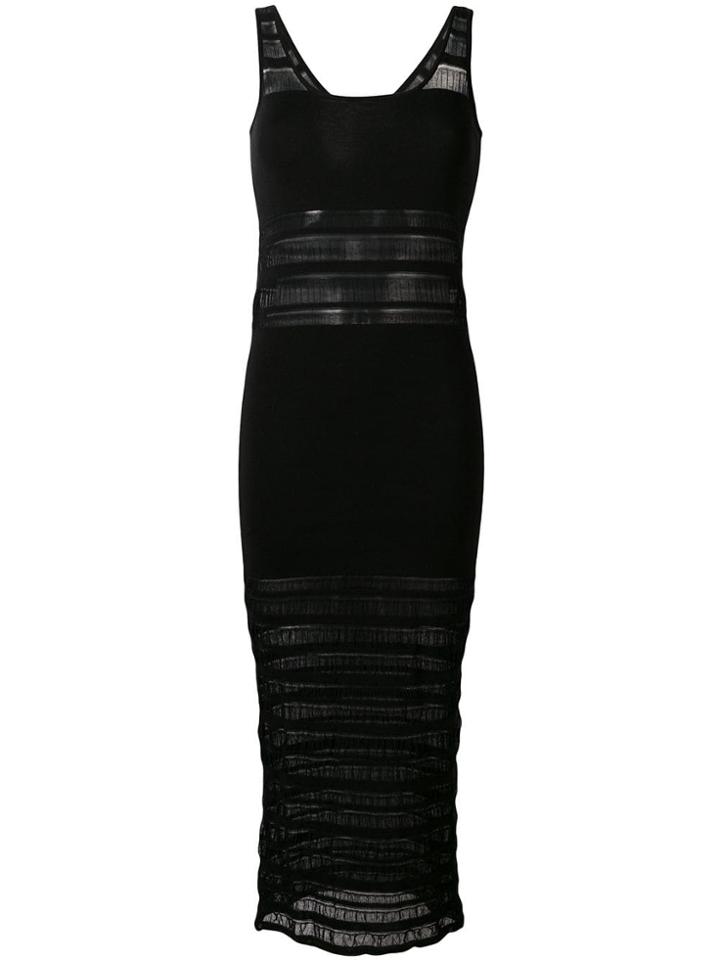 Ports 1961 Sheer Panel Knitted Dress - Black