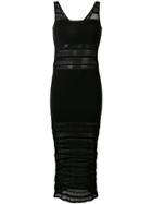 Ports 1961 Sheer Panel Knitted Dress - Black
