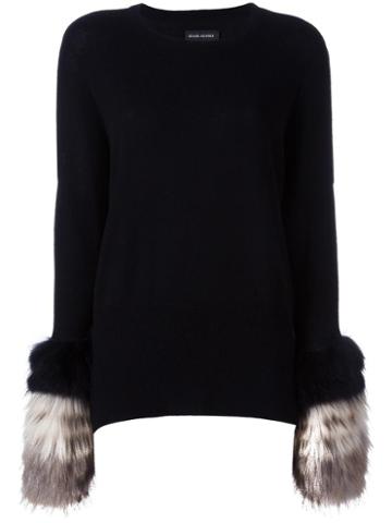 Izaak Azanei Fur Trim Cardigan, Women's, Size: Medium/large, Black, Wool/cashmere/mink Fur