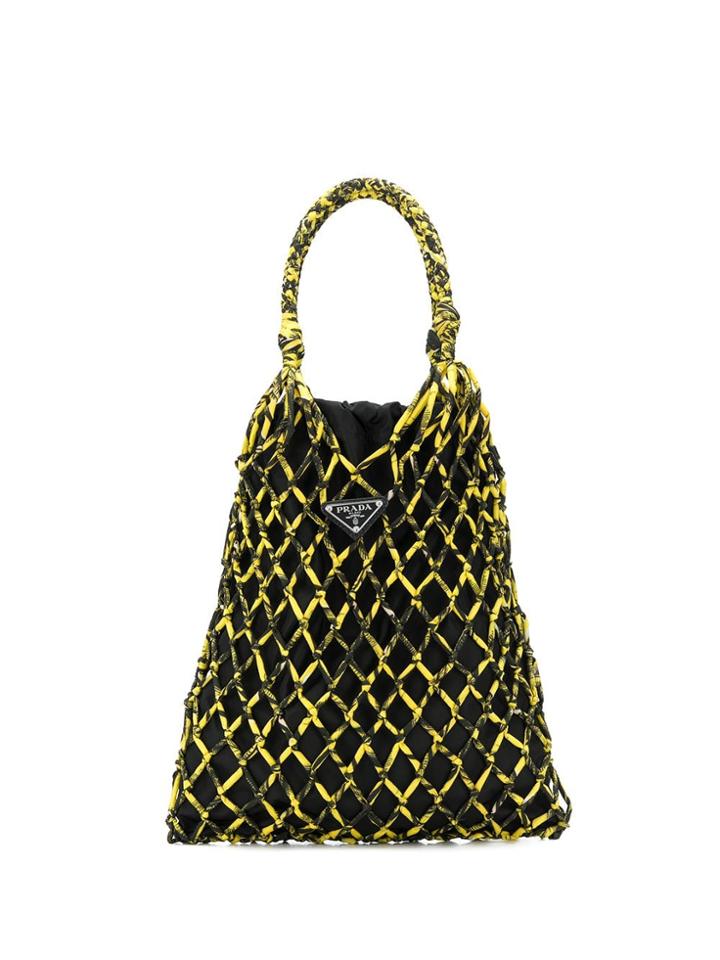 Prada Fishnet Satchet - Black