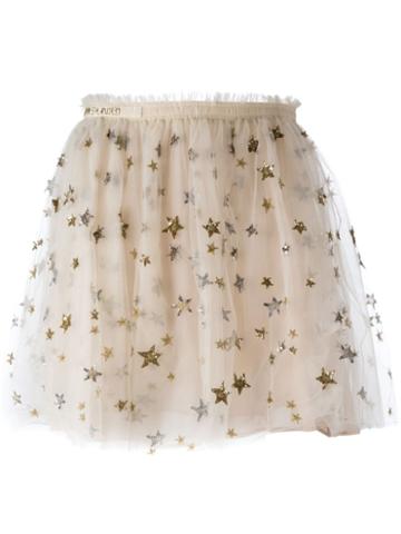 Valentino Sequinned Star Skirt, Women's, Size: 42, Nude/neutrals, Polyamide/silk/spandex/elastane