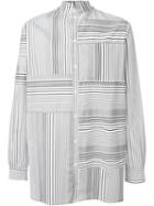 Odeur Striped Band Collar Shirt