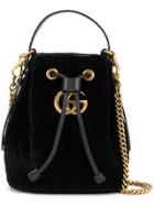 Gucci Gg Marmont Velvet Bucket Bag - Black