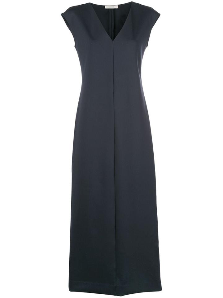The Row Long V-neck Dress - Blue