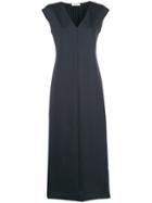 The Row Long V-neck Dress - Blue