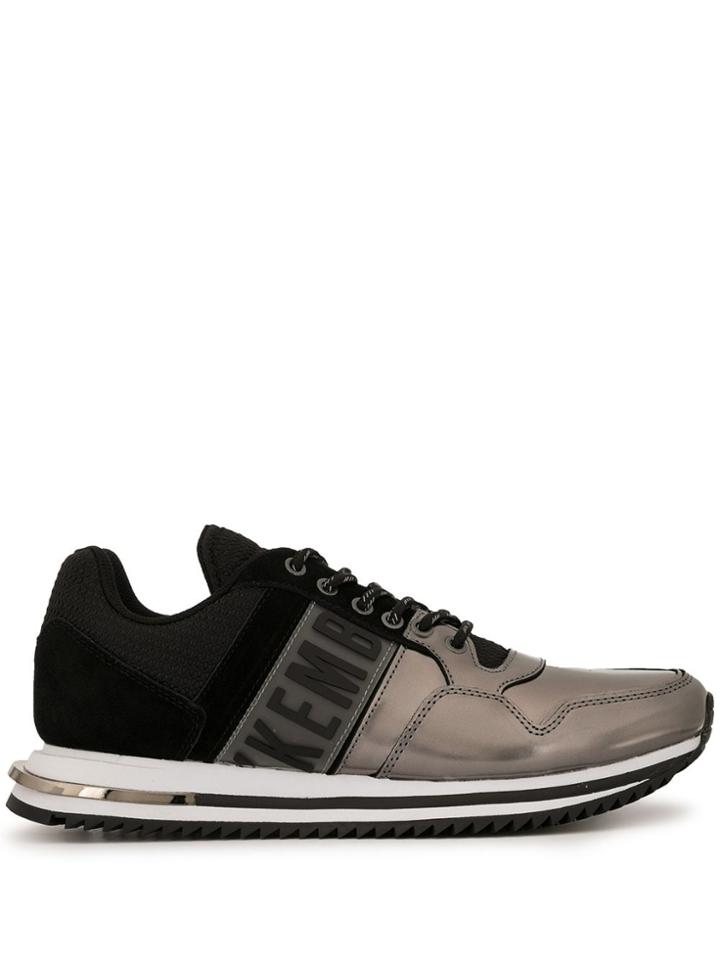 Dirk Bikkembergs Mixed Material Metallic Sneakers - Black