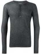 Majestic Filatures Henley Jumper, Men's, Size: Small, Black, Cotton/cashmere