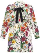 Gucci - Flora Snake Print Long Shirt - Women - Silk - 44, White, Silk
