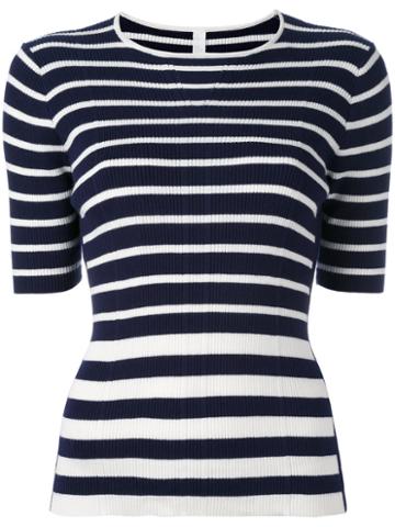 Philo-sofie Striped Half-length Sleeve Knit Top, Women's, Size: 36, Blue, Cotton/nylon/viscose/cashmere