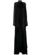 Ann Demeulemeester Cupid Sheer Gown With Front Slit - Black
