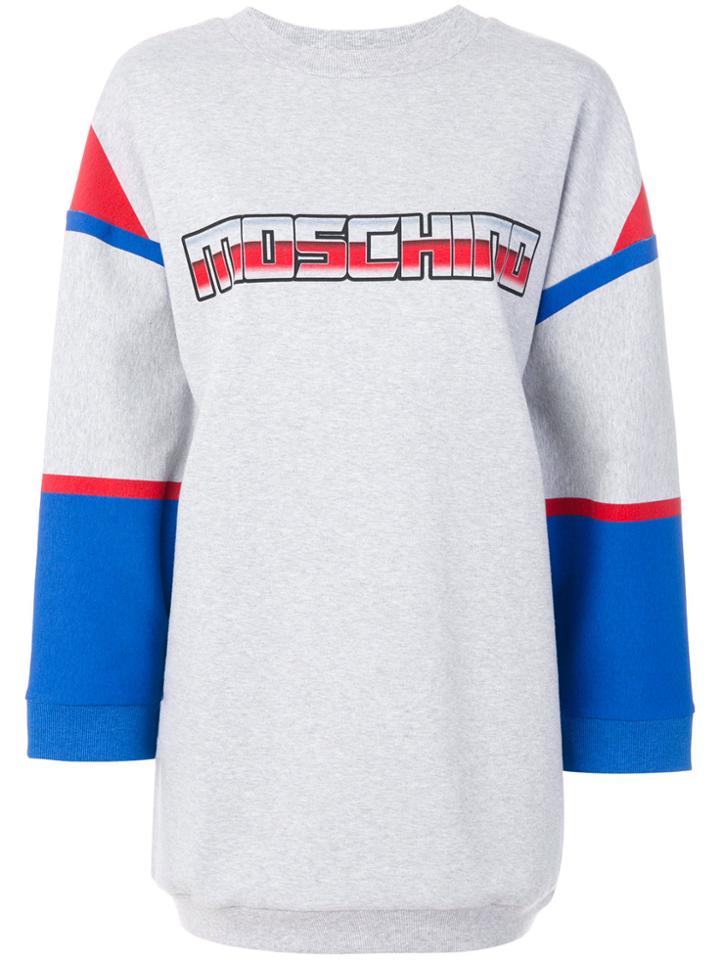 Moschino Transformer Logo Sweater Dress - Grey
