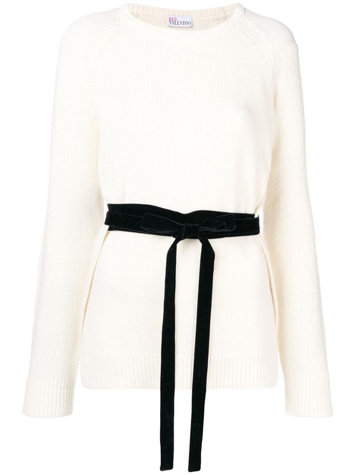 Red Valentino Belted Jumper - White