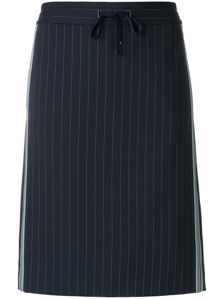 Luisa Cerano Pin Stripe Drawstring Skirt - Blue