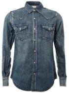 Saint Laurent Western Denim Shirt, Men's, Size: Medium, Blue, Cotton/linen/flax