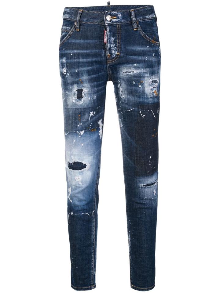 Dsquared2 Destroyed Skinny Jeans - Blue