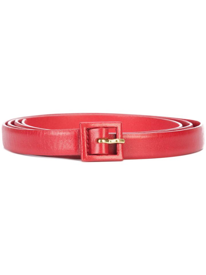 Oscar De La Renta Skinny Waist Belt - Red