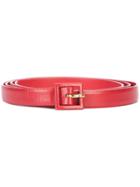 Oscar De La Renta Skinny Waist Belt - Red