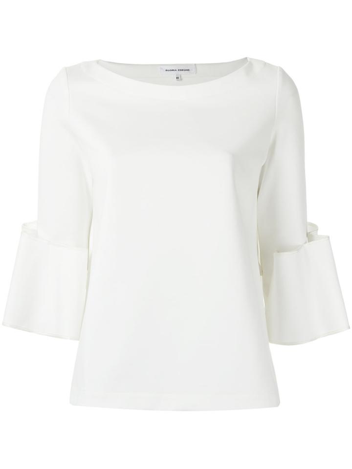 Gloria Coelho Ruffled Cuffs Blouse - White