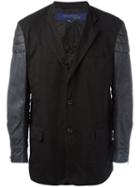 Junya Watanabe Comme Des Garçons Man Paneled Blazer, Men's, Size: Large, Black, Polyester/cotton/polyurethane Resin