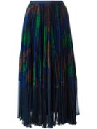 Sacai Pleated Maxi Skirt, Women's, Size: 3, Blue, Polyester/rayon/cupro