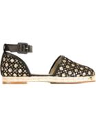 Giuseppe Zanotti Design Glitter Espadrilles, Women's, Size: 41, Black, Leather/polyester