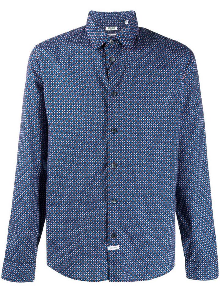 Kenzo Printed Long Sleeve Shirt - Blue
