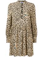 Vivetta Leopard Flared Shirt Dress - Nude & Neutrals