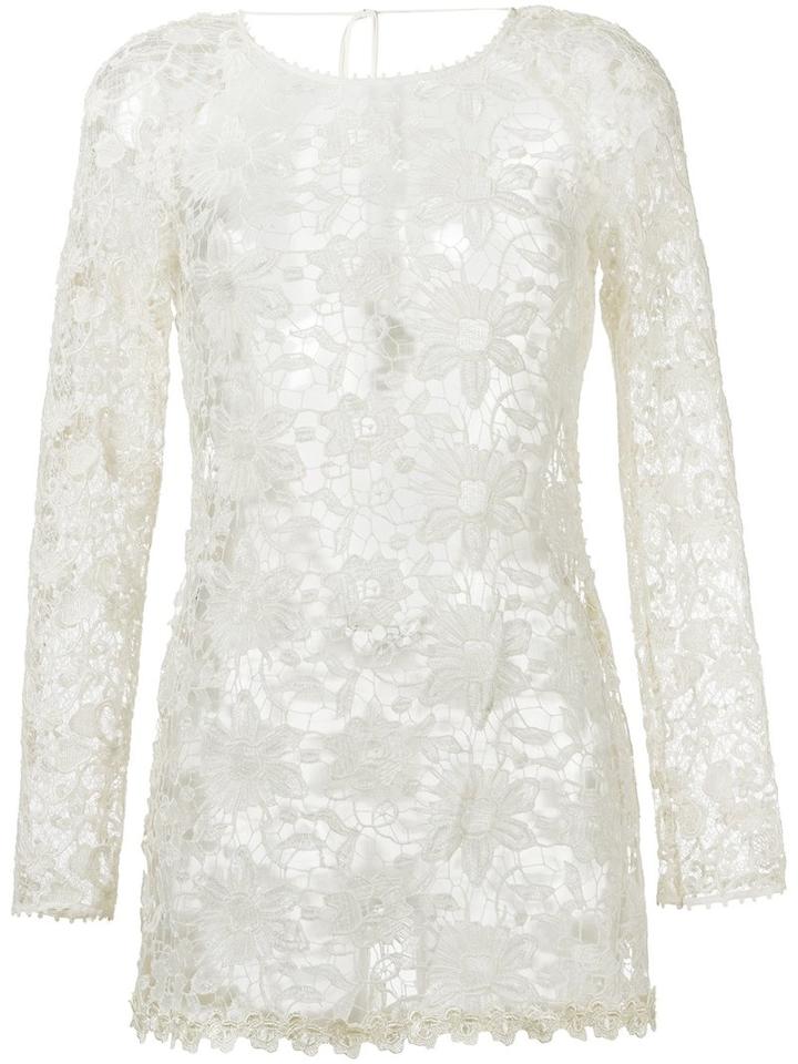 Martha Medeiros Lace Livia Beach Dress, Women's, Size: 38, White, Polyester