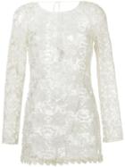 Martha Medeiros Lace Livia Beach Dress, Women's, Size: 38, White, Polyester