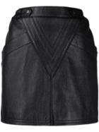 Saint Laurent Lambskin Mini Skirt - Black