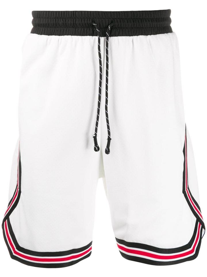 Les Benjamins Sports Diagonal Panelled Shorts - White