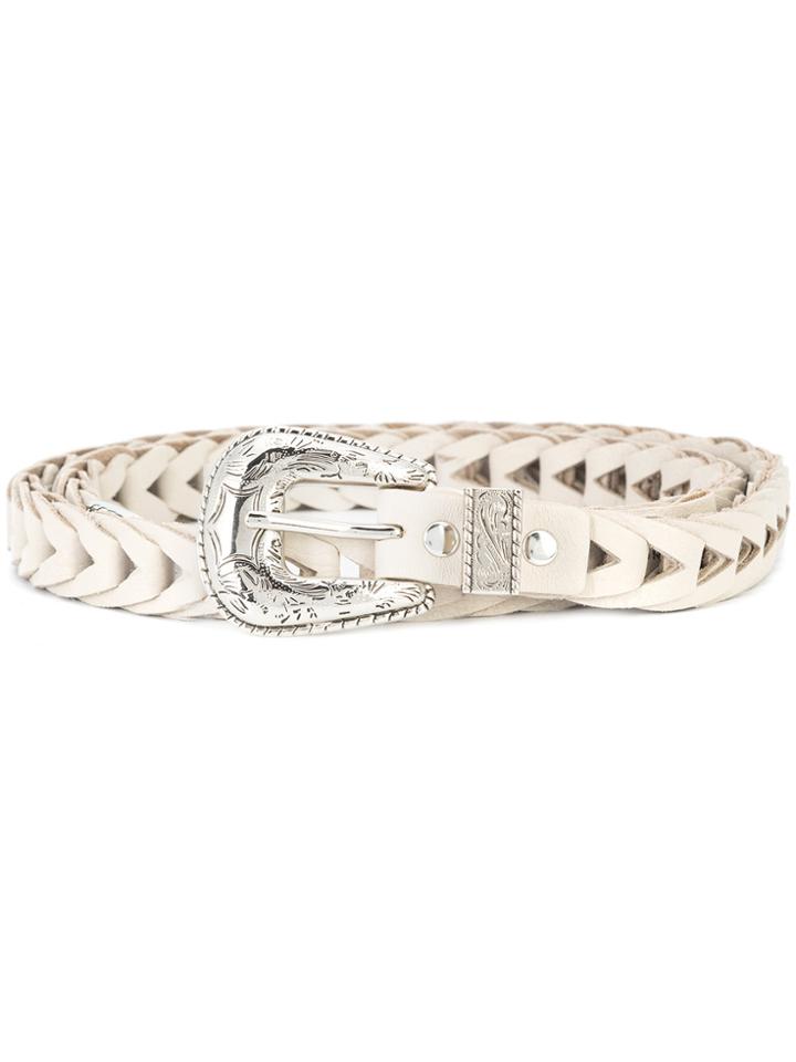 B-low The Belt Interwoven Western Belt - Grey