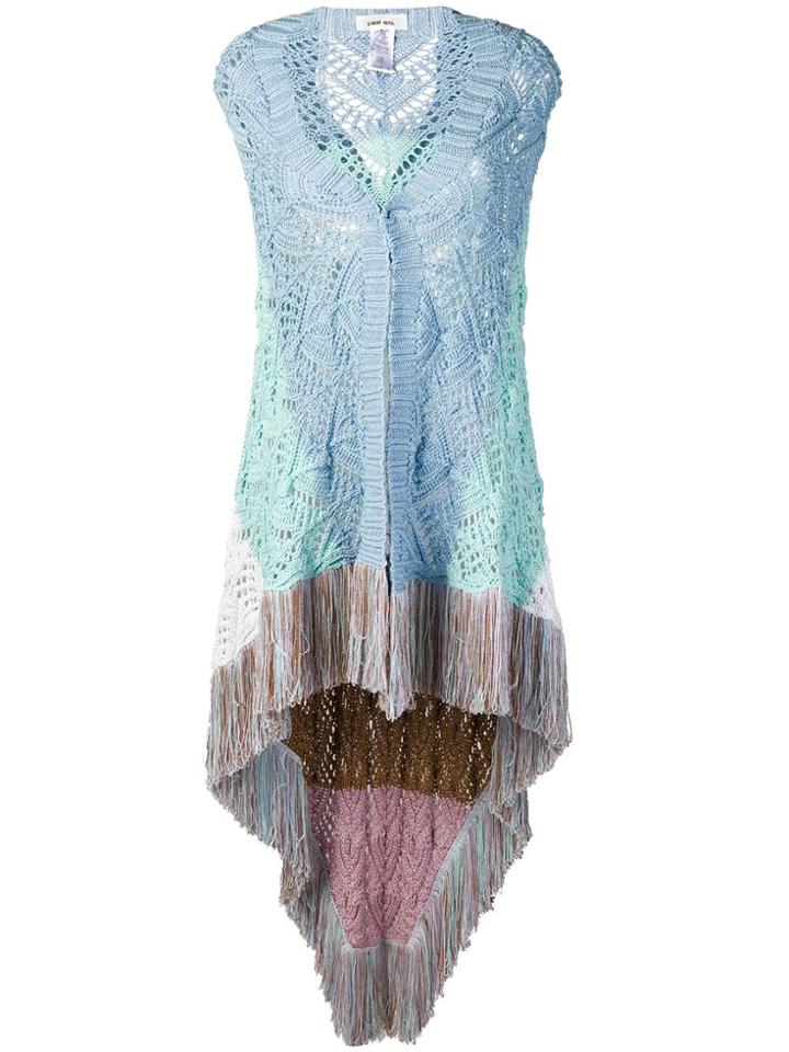 Circus Hotel Fringed Knit Cardigan - Green